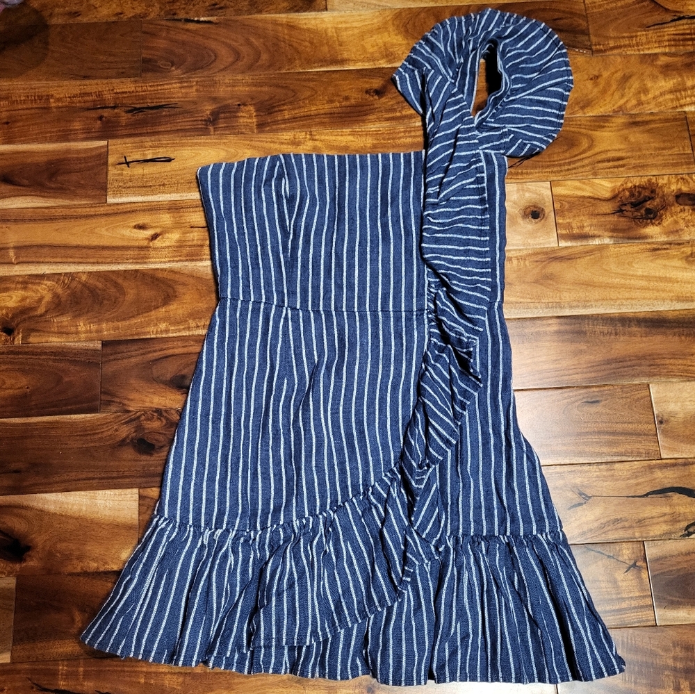 Alexis Konner Blue Striped One-Shoulder Dress - Picture 4 of 4